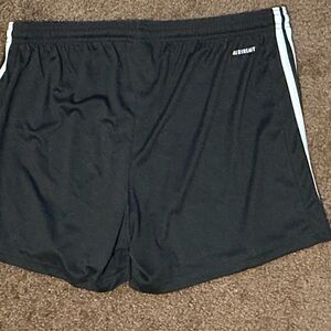 2 pairs Adidas Black Athletic Shorts with Elastic Waistband